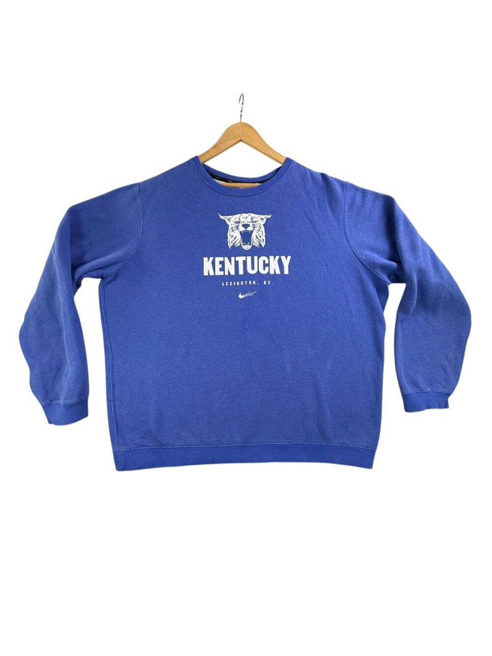 Kentucky Wildcats Sweatshirt Men 2XL Blue NCAA Basketball Nike Crewneck Football